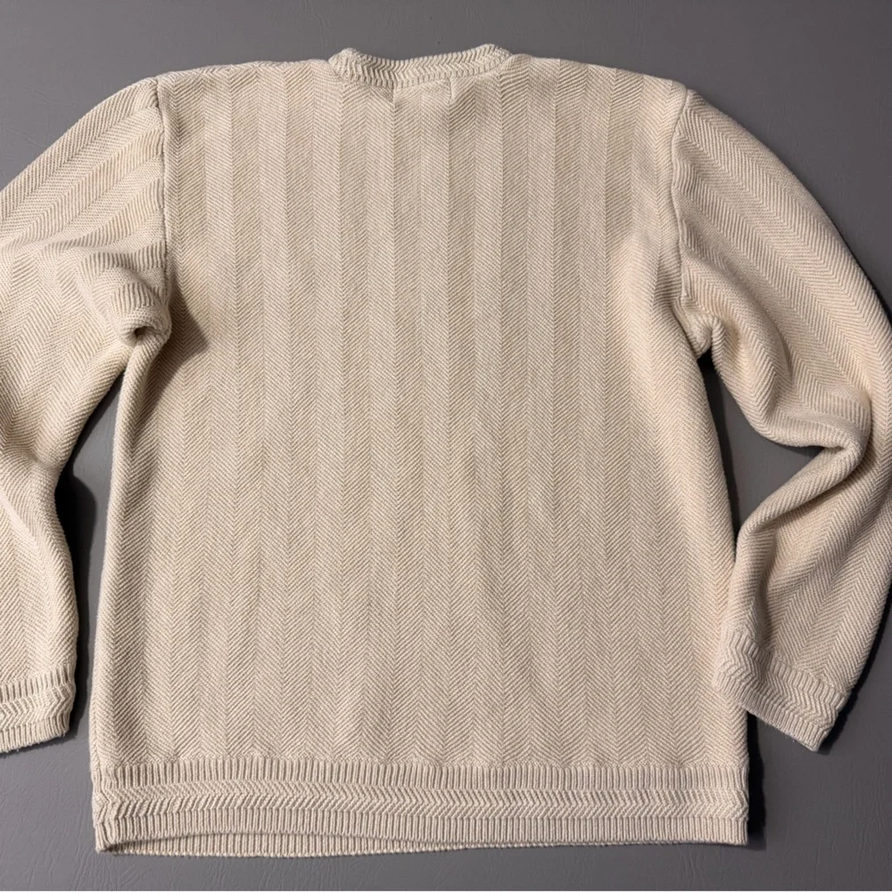 Chaps Men's Ivory Crewneck Sweater‎ Size L